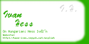 ivan hess business card